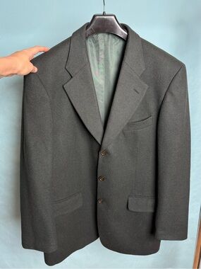 Men's Forest Green Wool Coat Jacket